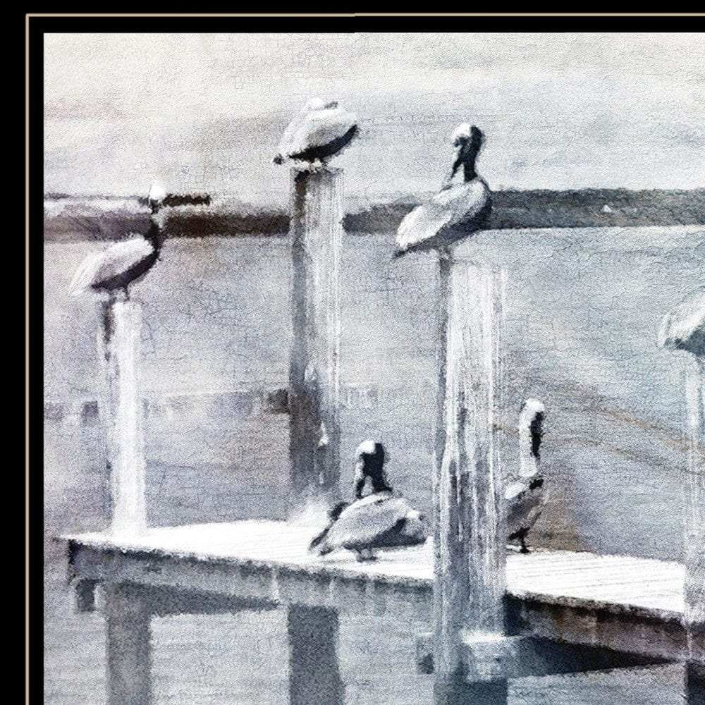 Birds on a Pier 3 Black Framed Print Kitchen Wall Art - Homeroots - Flyclothing LLC