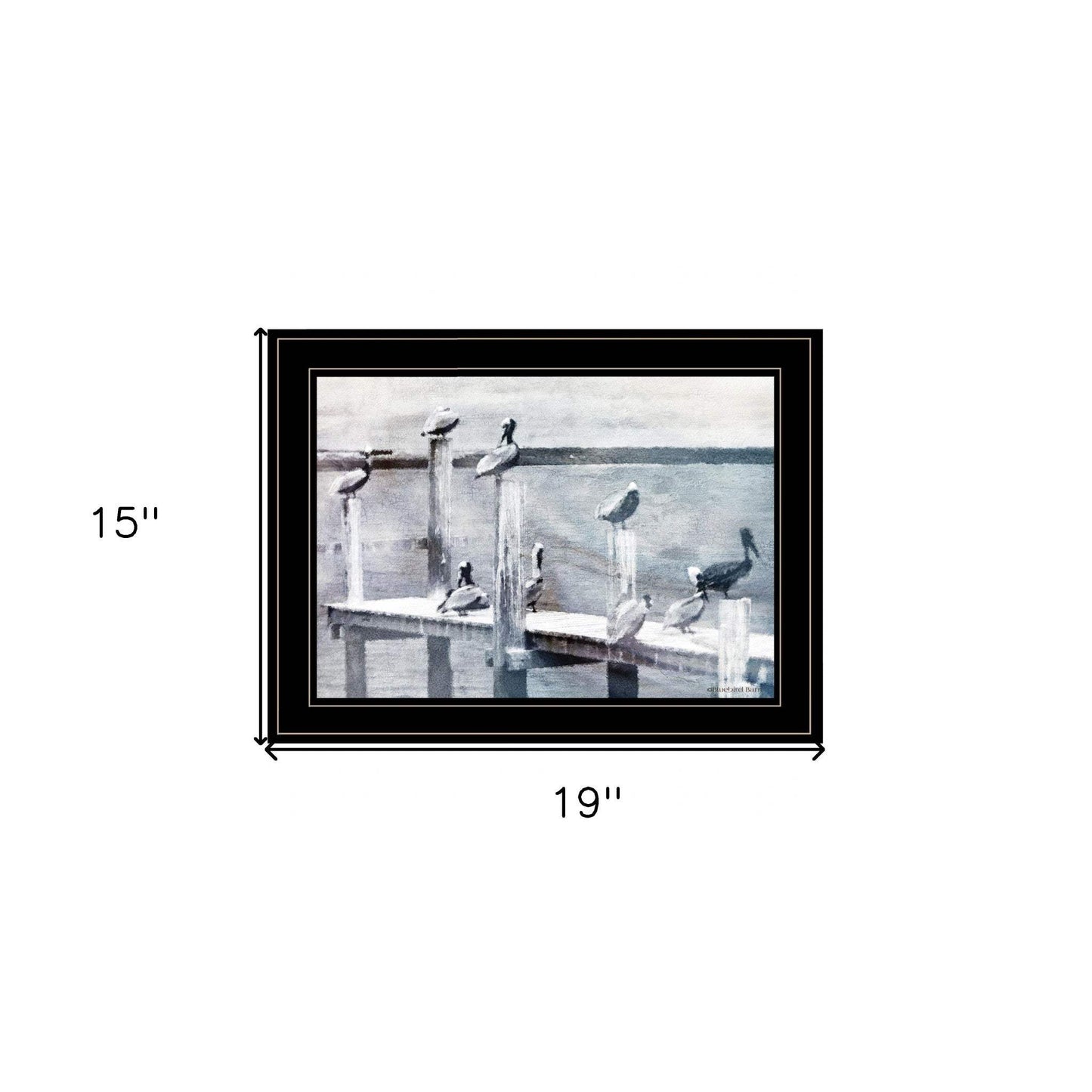 Birds on a Pier 3 Black Framed Print Kitchen Wall Art - Homeroots - Flyclothing LLC