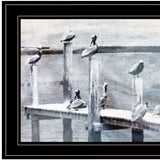Birds on a Pier 3 Black Framed Print Kitchen Wall Art - Homeroots - Flyclothing LLC