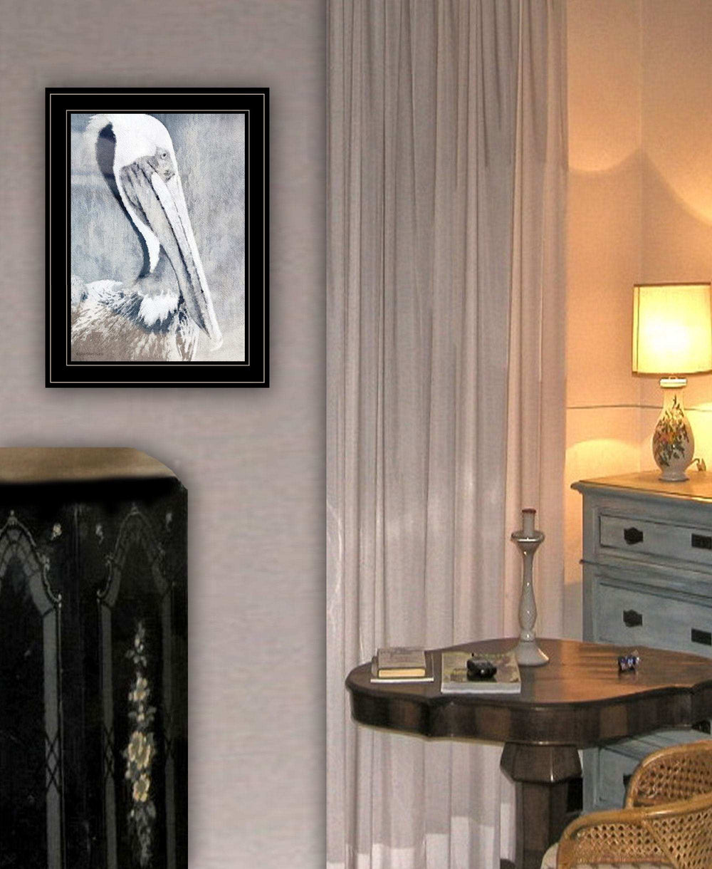 Pelican 2 Black Framed Print Kitchen Wall Art - Homeroots - Flyclothing LLC