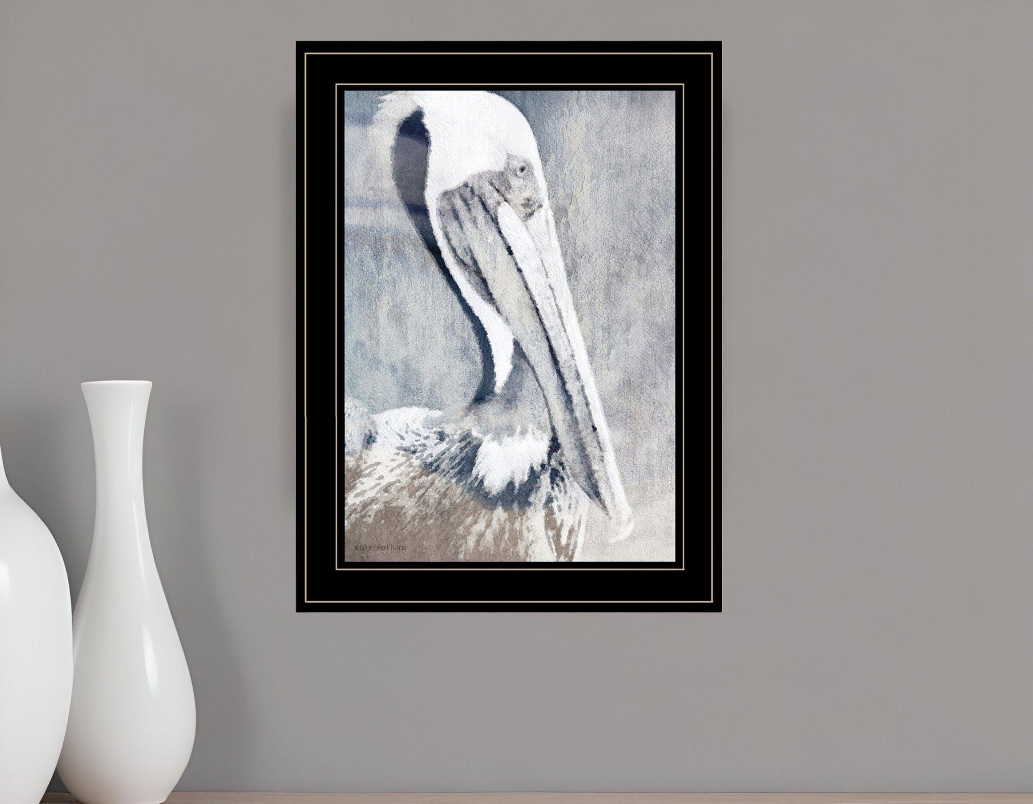 Pelican 2 Black Framed Print Kitchen Wall Art - Homeroots