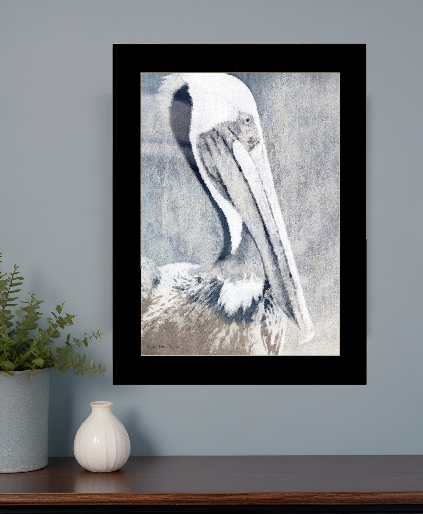 Pelican 3 Black Framed Print Kitchen Wall Art - Homeroots