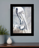 Pelican 3 Black Framed Print Kitchen Wall Art - Homeroots