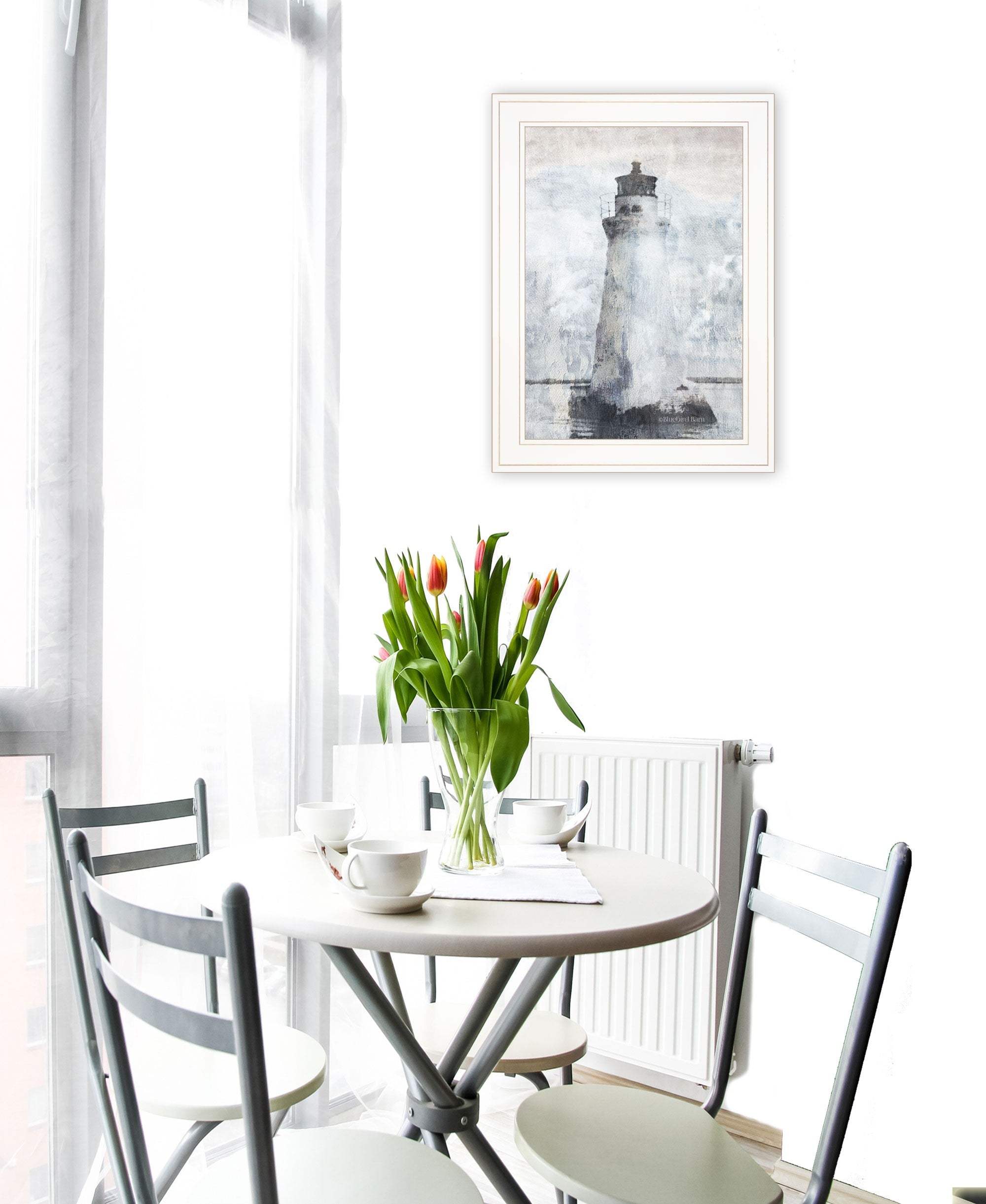 Lighthouse 1 White Framed Print Wall Art - Homeroots - Flyclothing LLC