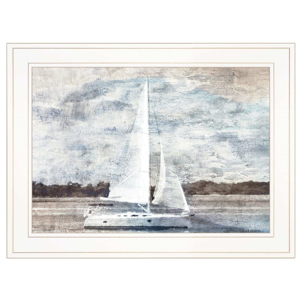Sailboat on Water 2 White Framed Print Wall Art - Homeroots - Flyclothing LLC