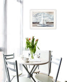 Sailboat on Water 2 White Framed Print Wall Art - Homeroots - Flyclothing LLC