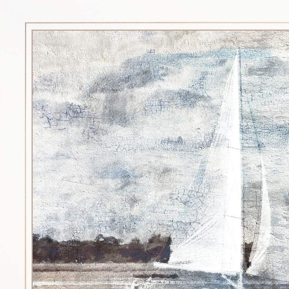 Sailboat on Water 2 White Framed Print Wall Art - Homeroots - Flyclothing LLC