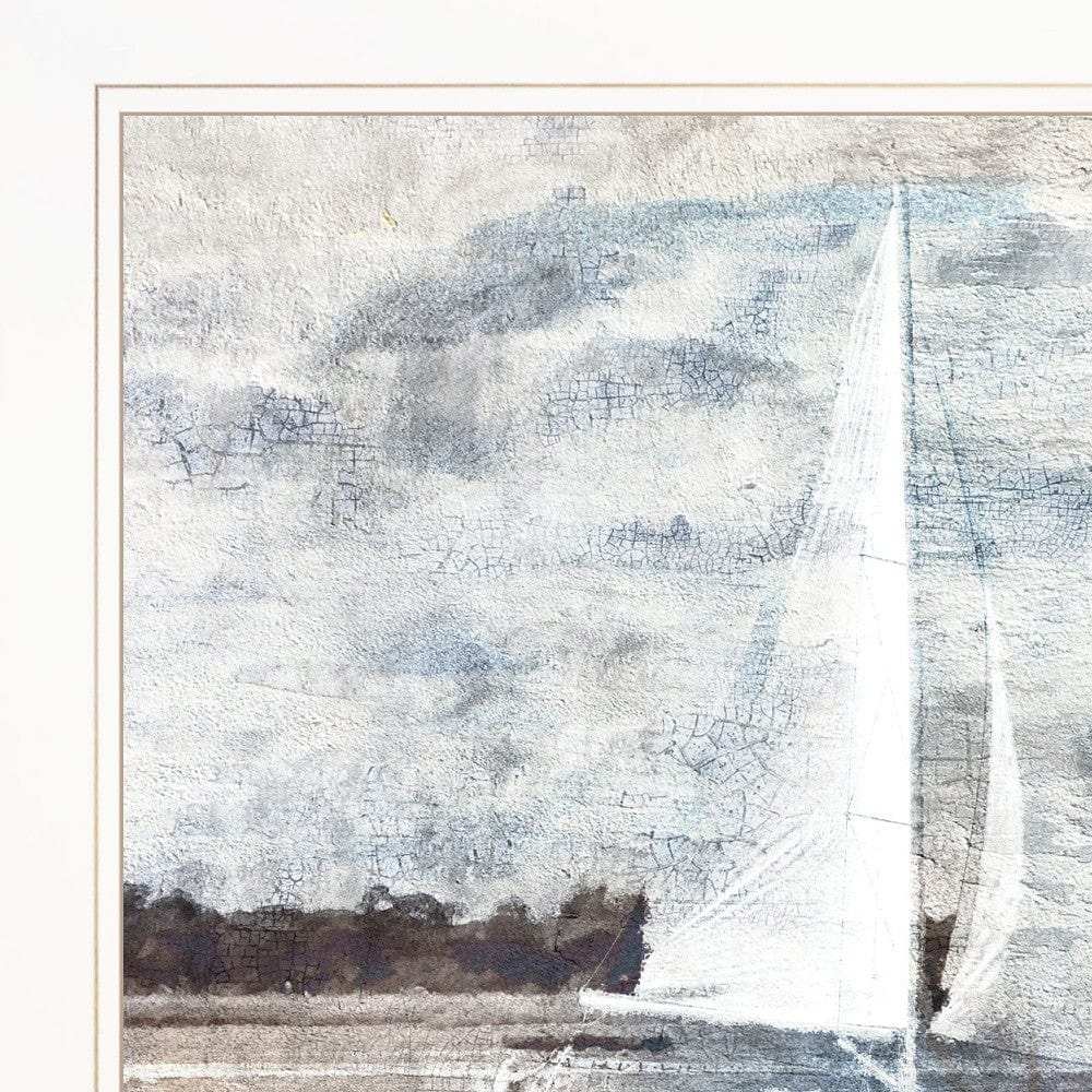 Sailboat on Water 2 White Framed Print Wall Art - Homeroots - Flyclothing LLC
