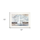 Sailboat on Water 2 White Framed Print Wall Art - Homeroots - Flyclothing LLC