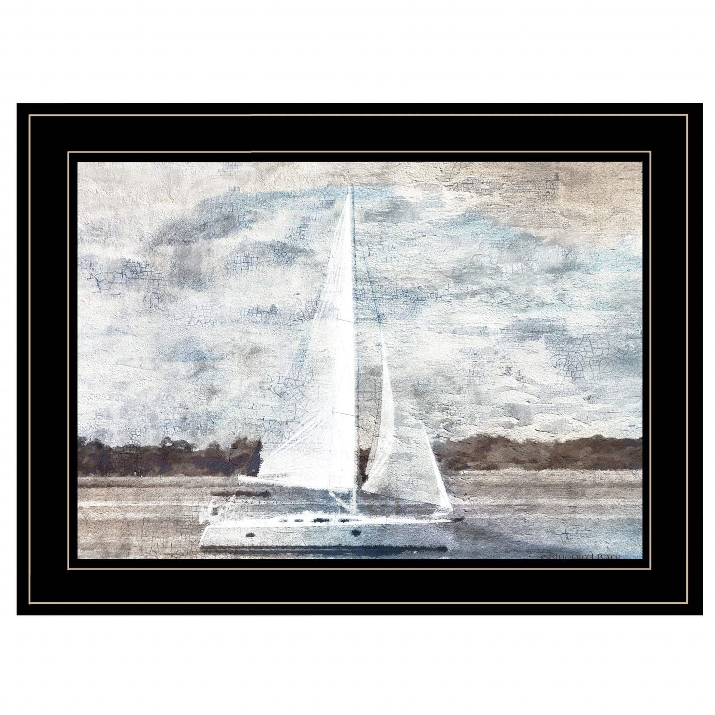 Sailboat on Water 3 Black Framed Print Wall Art - Homeroots - Flyclothing LLC