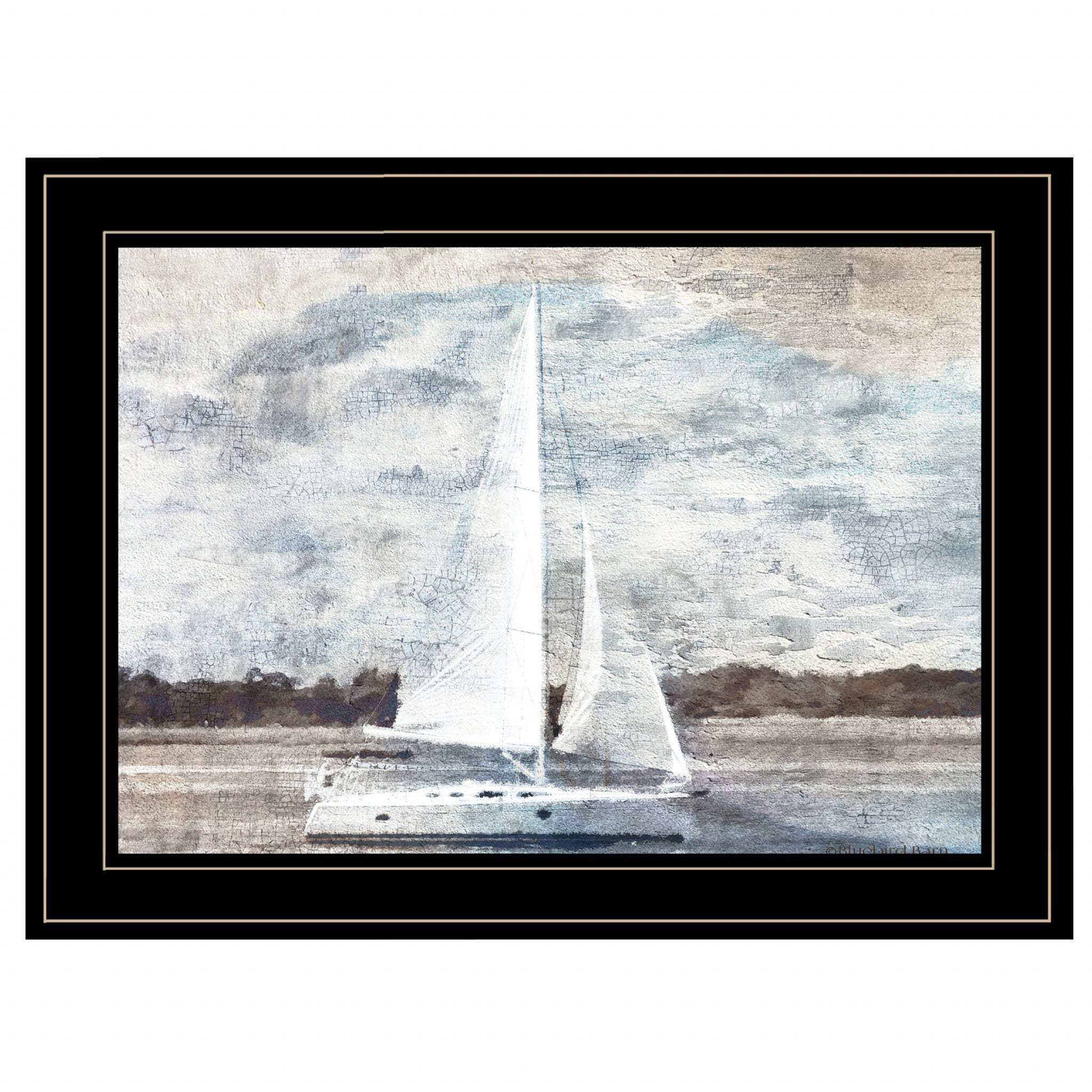 Sailboat on Water 3 Black Framed Print Wall Art - Homeroots - Flyclothing LLC