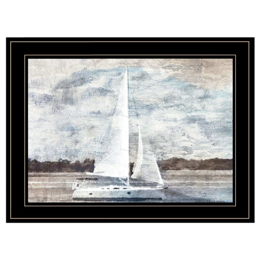 Sailboat on Water 3 Black Framed Print Wall Art - Homeroots - Flyclothing LLC