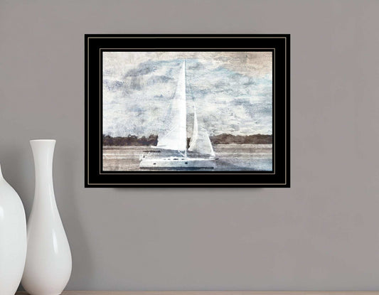 Sailboat on Water 3 Black Framed Print Wall Art - Homeroots - Flyclothing LLC