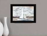 Sailboat on Water 3 Black Framed Print Wall Art - Homeroots