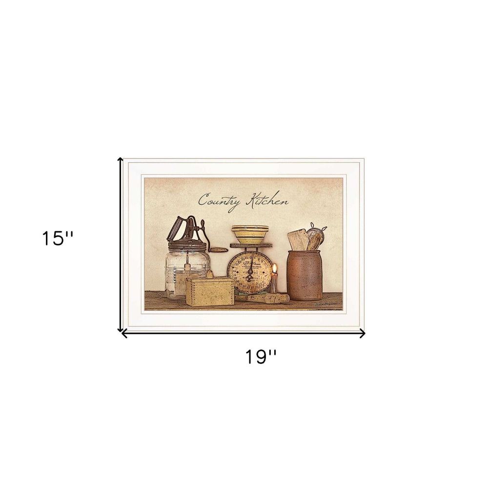 Country Kitchen White Framed Print Kitchen Wall Art - Homeroots - Flyclothing LLC