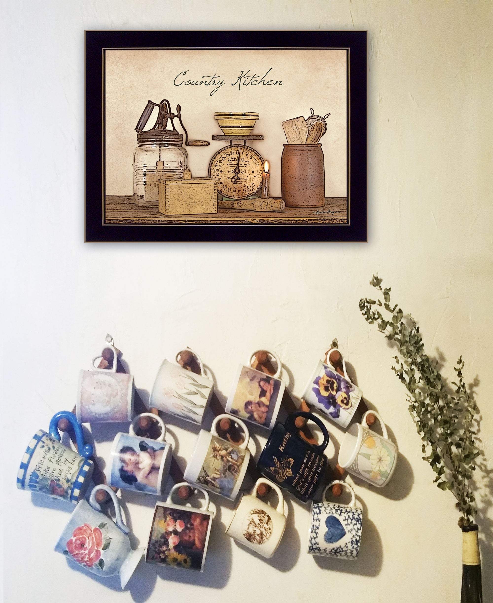 Country Kitchen Black Framed Print Kitchen Wall Art - Homeroots - Flyclothing LLC