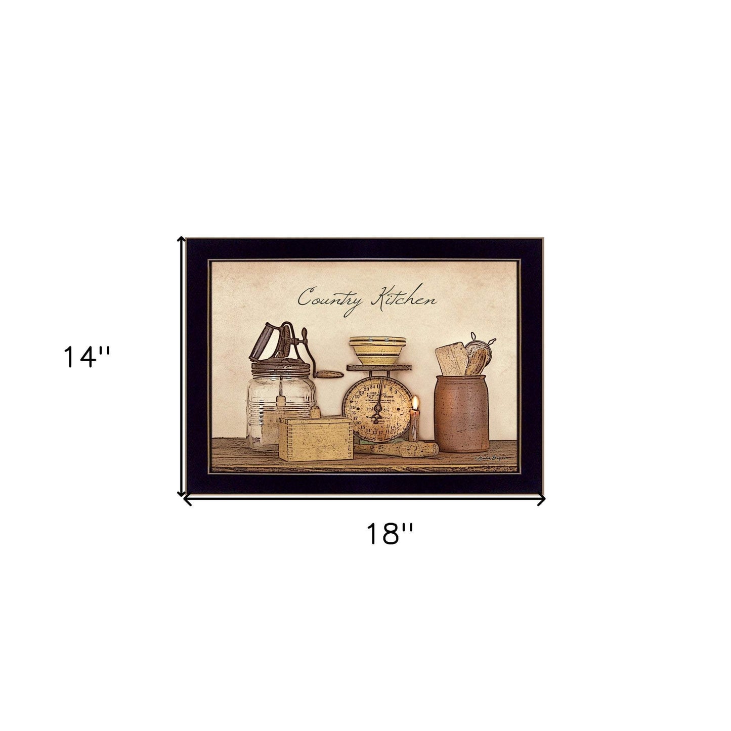 Country Kitchen Black Framed Print Kitchen Wall Art - Homeroots - Flyclothing LLC