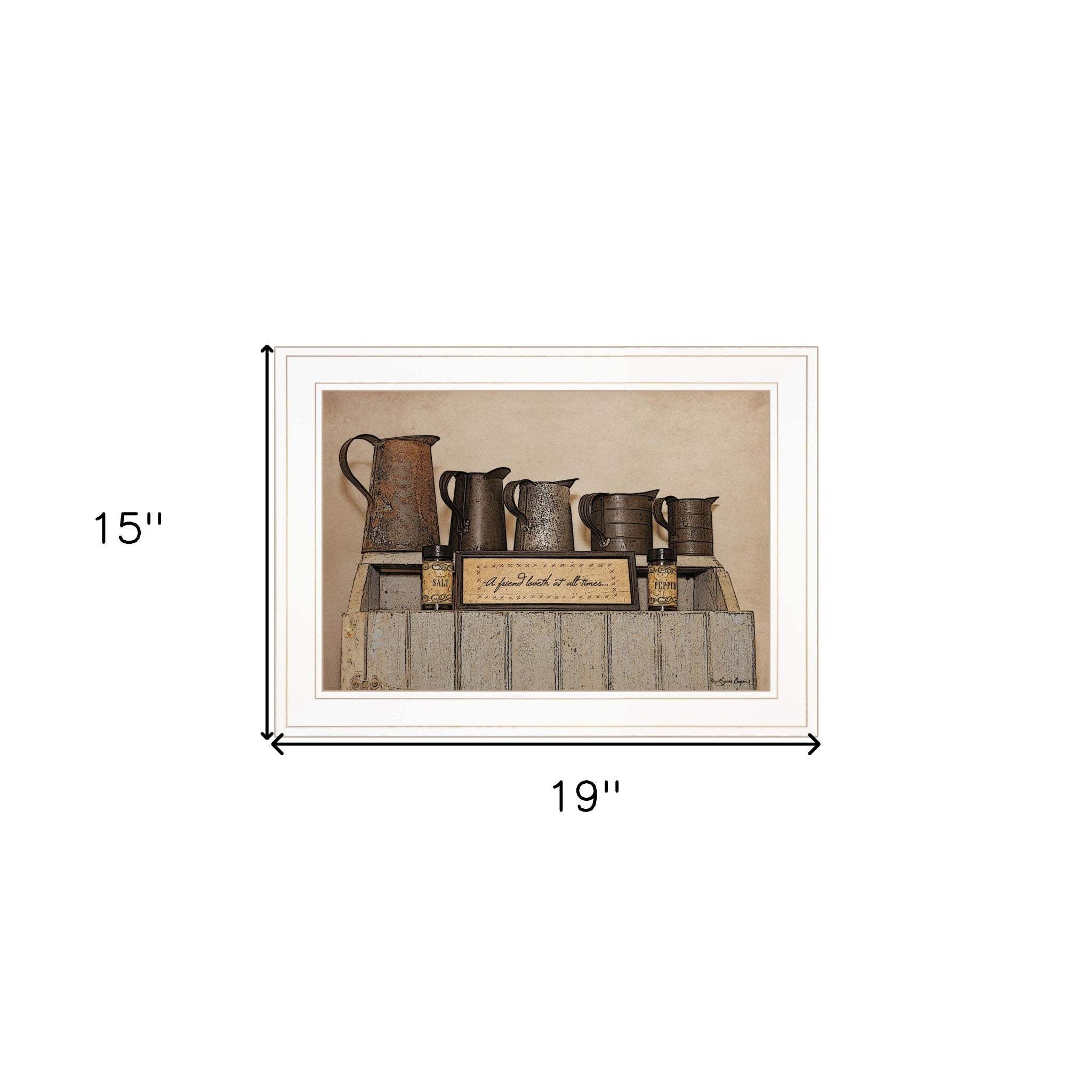 A Friend Loveth at All Time 2 White Framed Print Wall Art - Homeroots - Flyclothing LLC