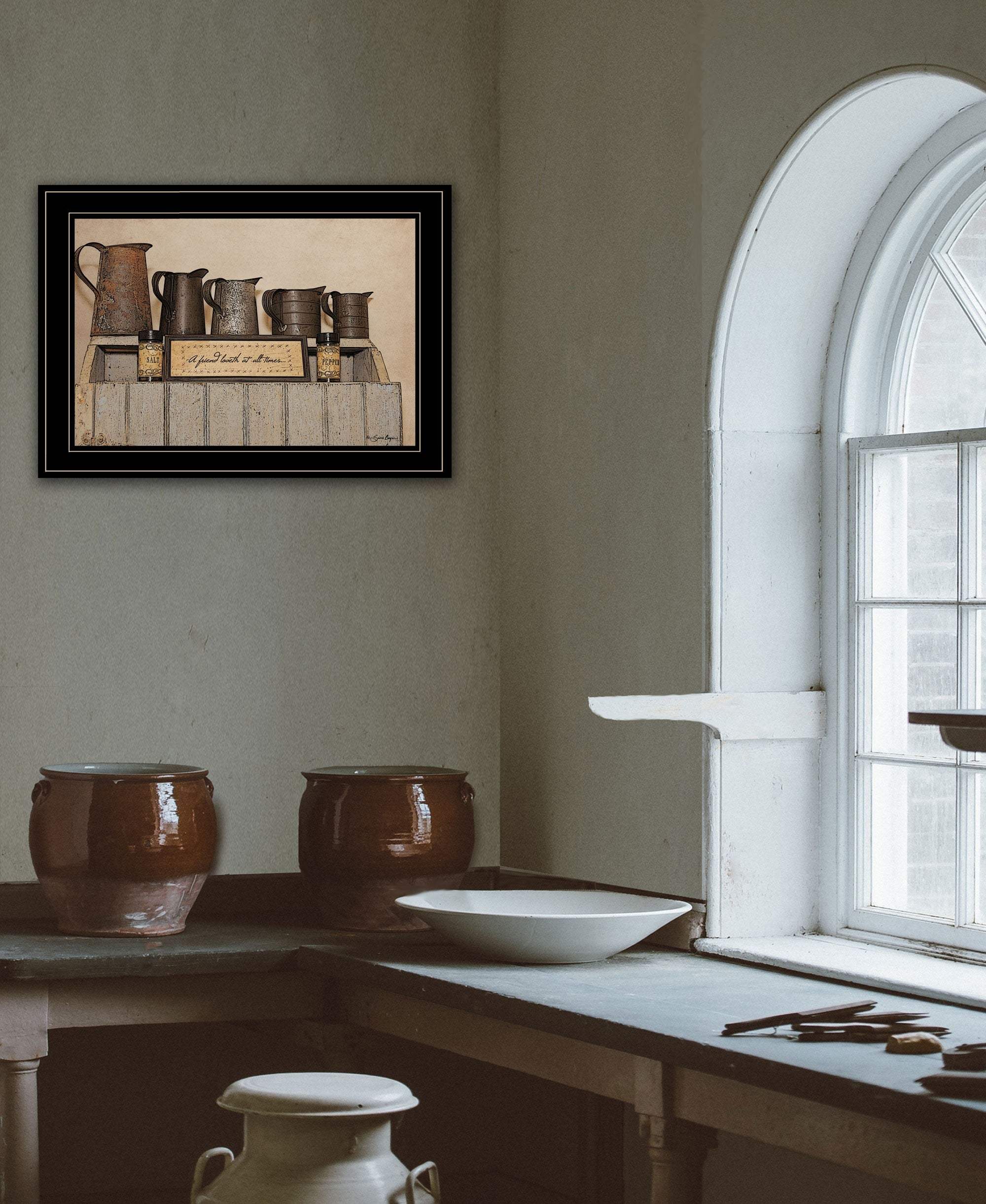 A Friend Loveth at All Time 3 Black Framed Print Wall Art - Homeroots - Flyclothing LLC