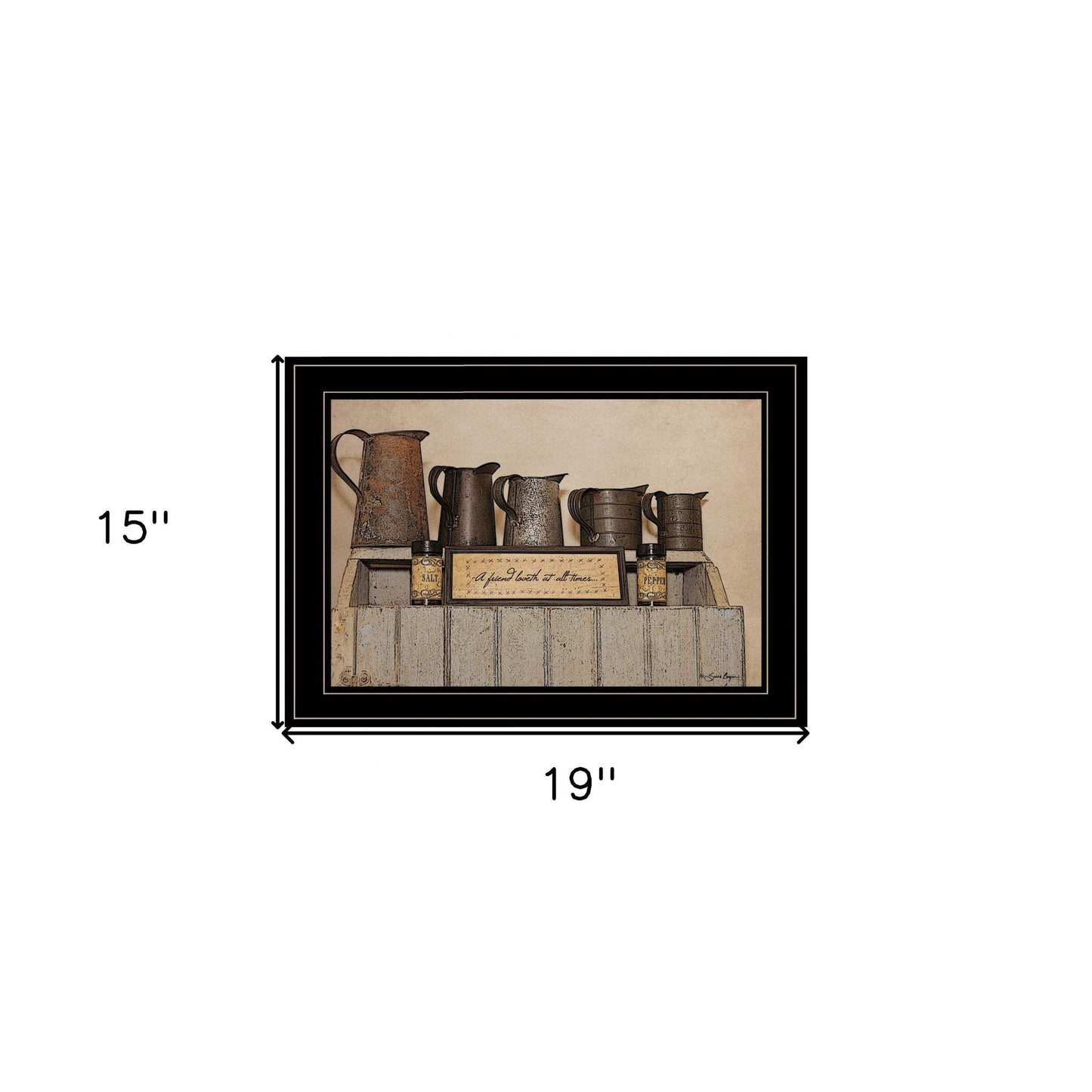 A Friend Loveth at All Time 3 Black Framed Print Wall Art - Homeroots - Flyclothing LLC