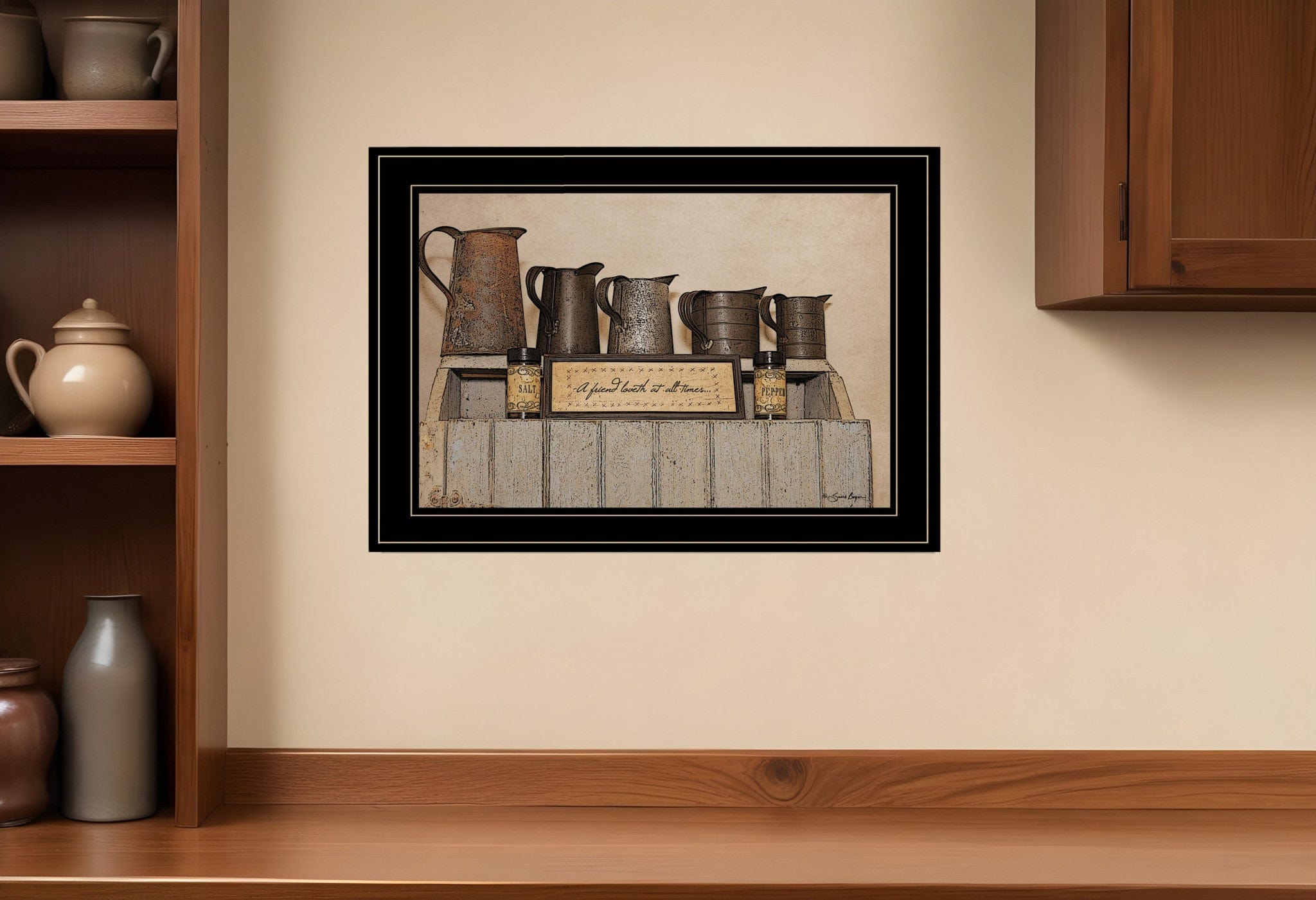 A Friend Loveth at All Time 3 Black Framed Print Wall Art - Homeroots
