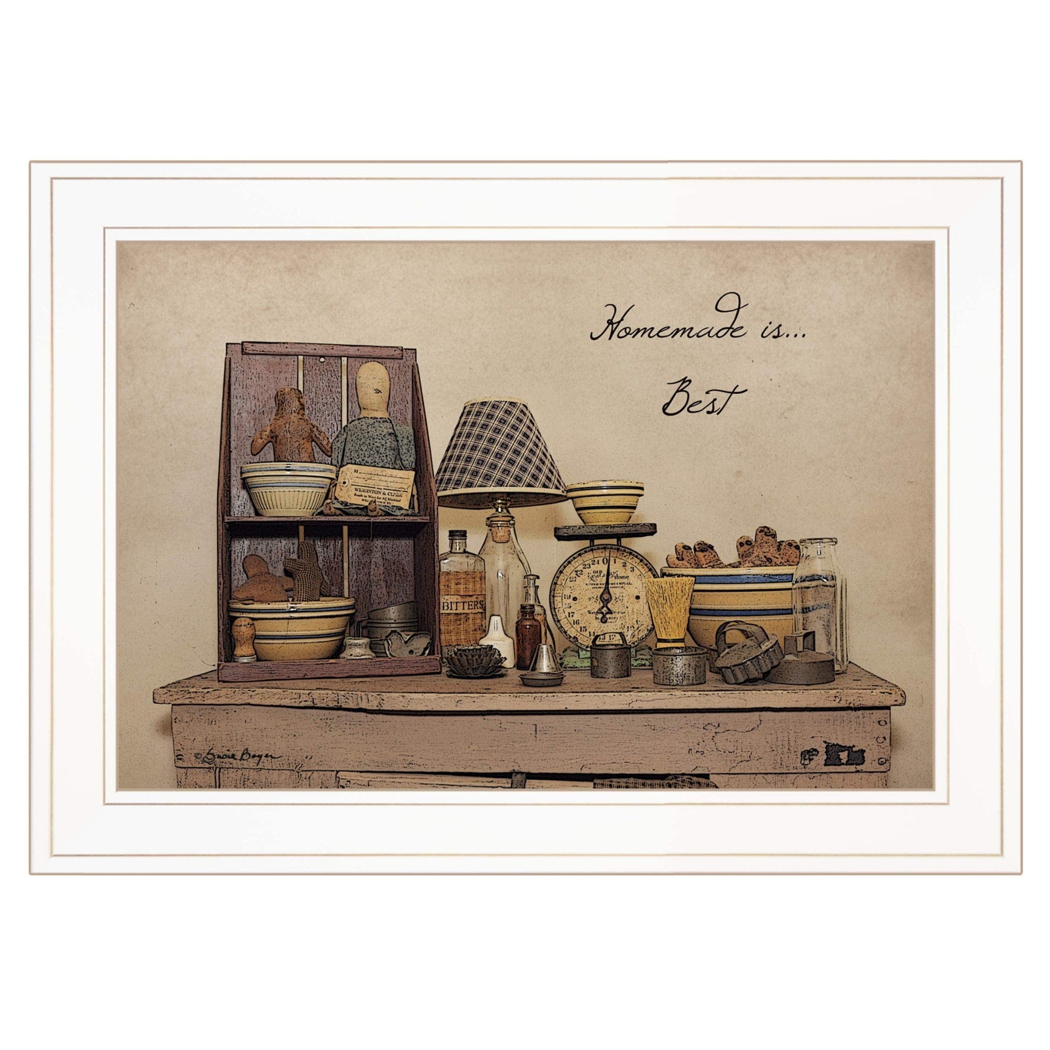 Homemade is Best White Framed Print Kitchen Wall Art - Homeroots