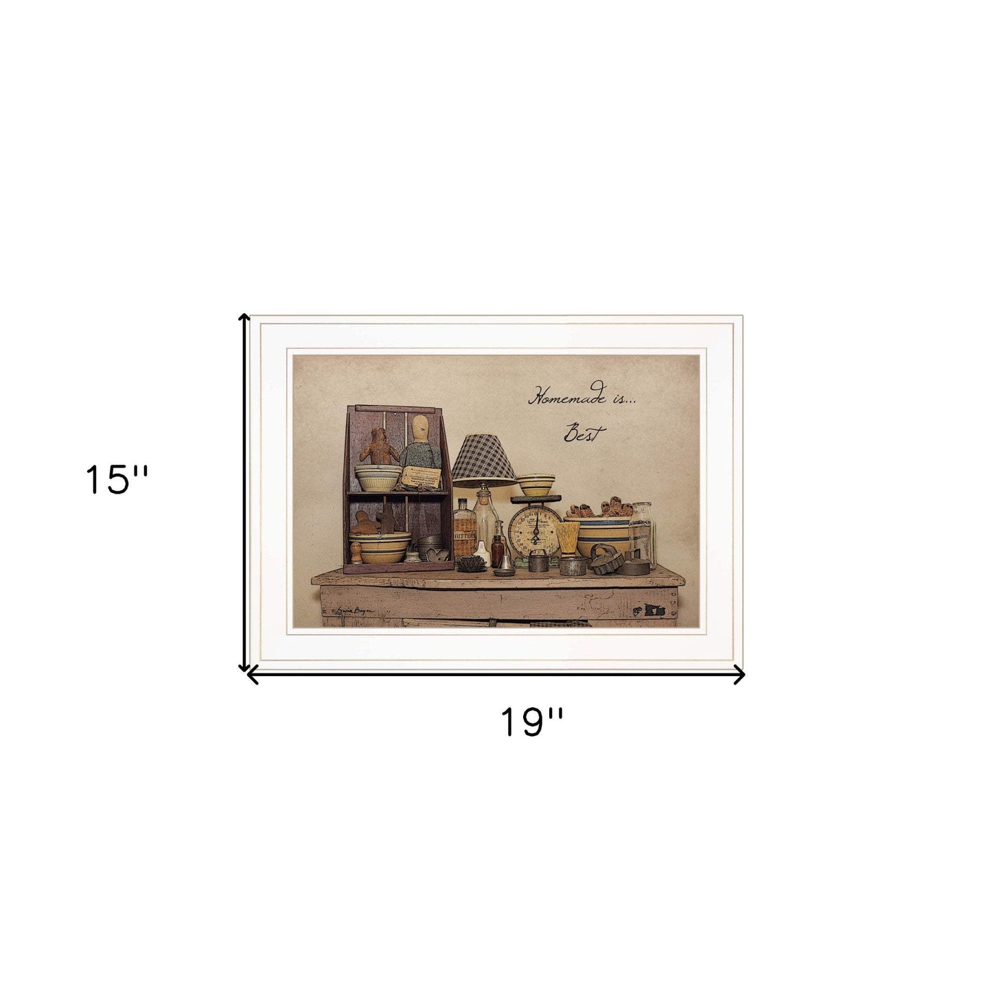 Homemade is Best White Framed Print Kitchen Wall Art - Homeroots - Flyclothing LLC