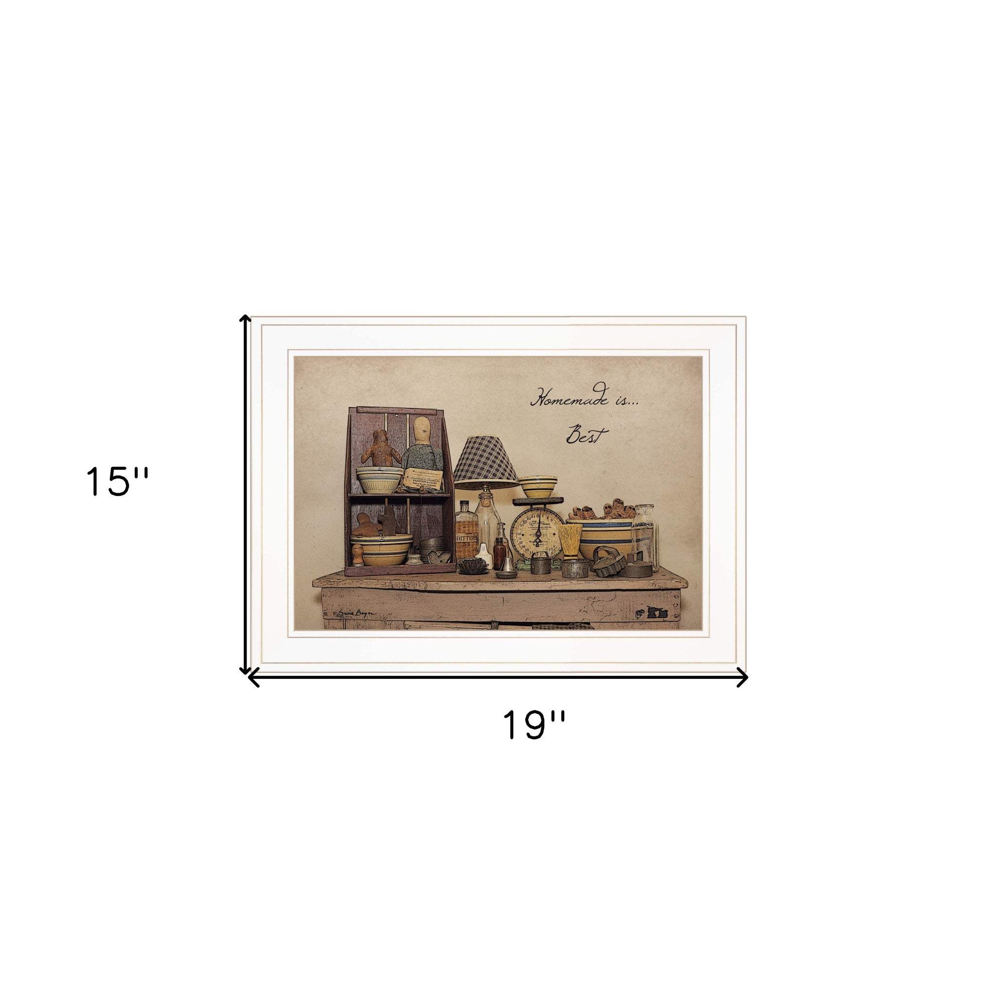 Homemade is Best White Framed Print Kitchen Wall Art - Homeroots - Flyclothing LLC