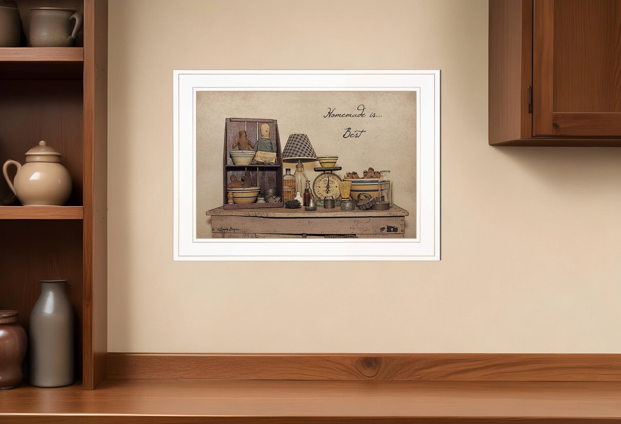 Homemade is Best White Framed Print Kitchen Wall Art - Homeroots