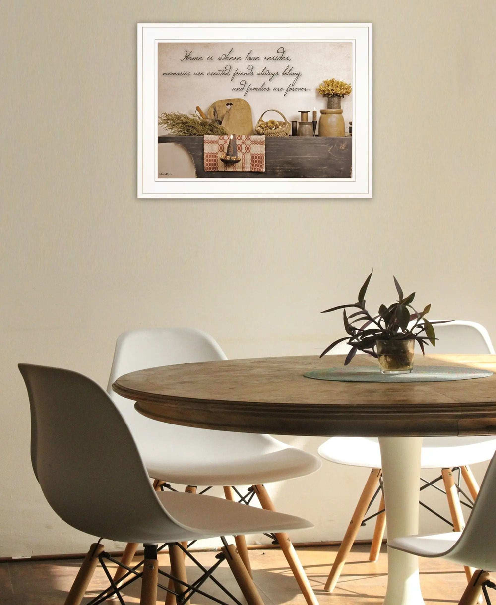 Home is Where Love Resides 1 White Framed Print Kitchen Wall Art - Homeroots - Flyclothing LLC