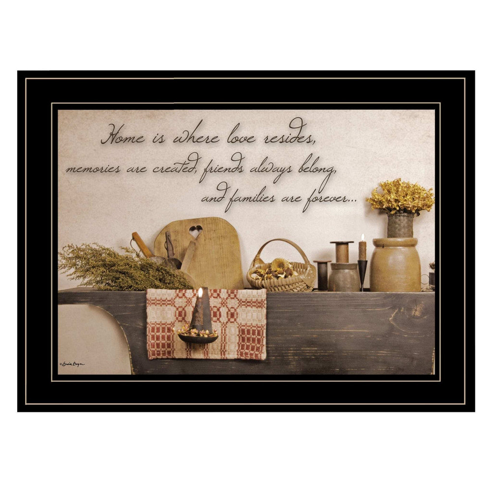 Home is Where Love Resides 2 Black Framed Print Kitchen Wall Art - Homeroots - Flyclothing LLC