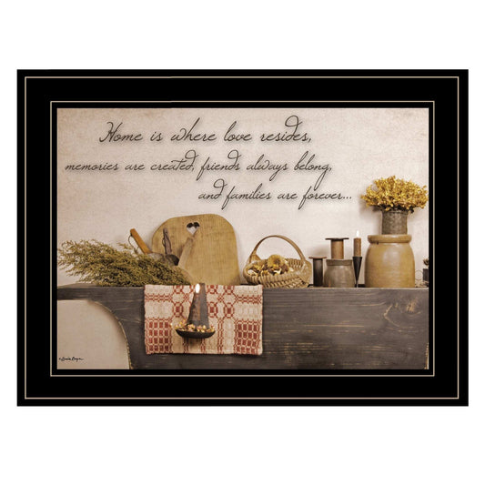 Home is Where Love Resides 2 Black Framed Print Kitchen Wall Art - Homeroots - Flyclothing LLC