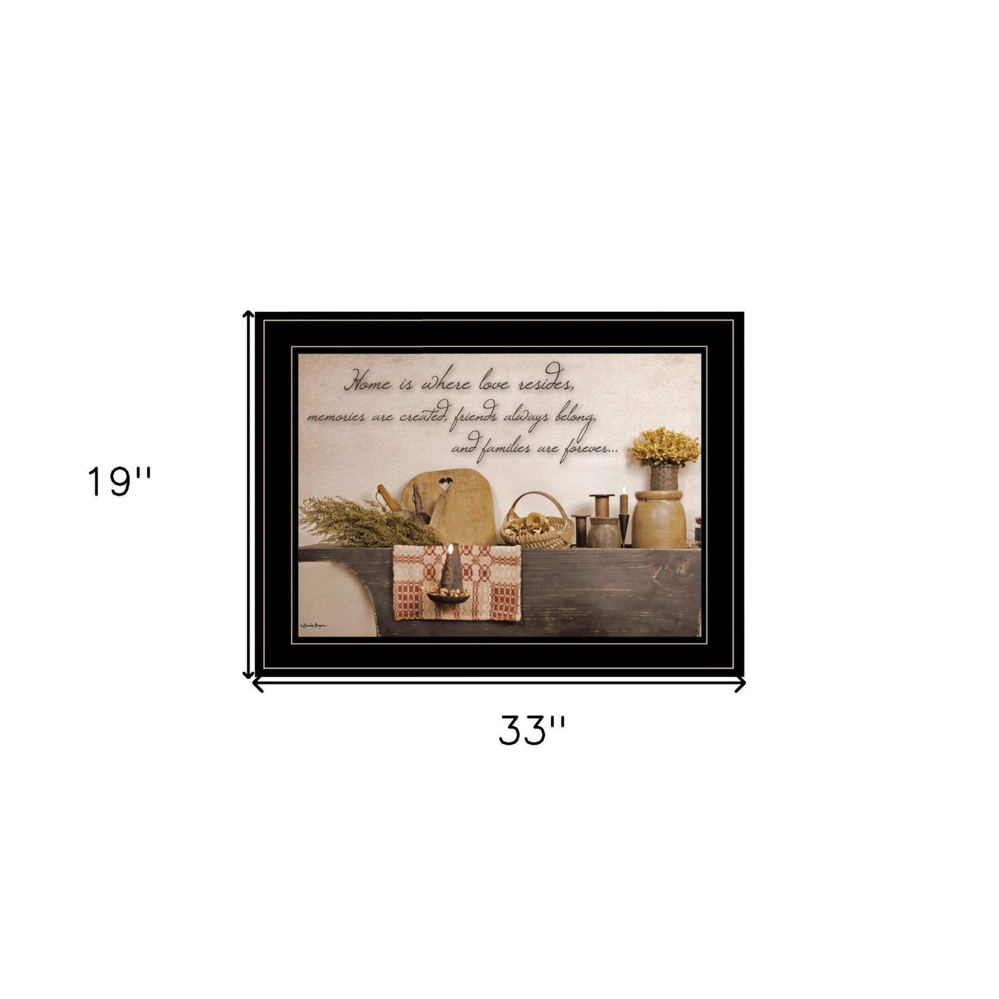 Home is Where Love Resides 2 Black Framed Print Kitchen Wall Art - Homeroots - Flyclothing LLC