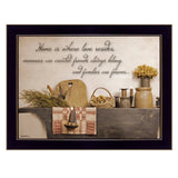 Home is Where Love Resides 3 Black Framed Print Kitchen Wall Art - Homeroots