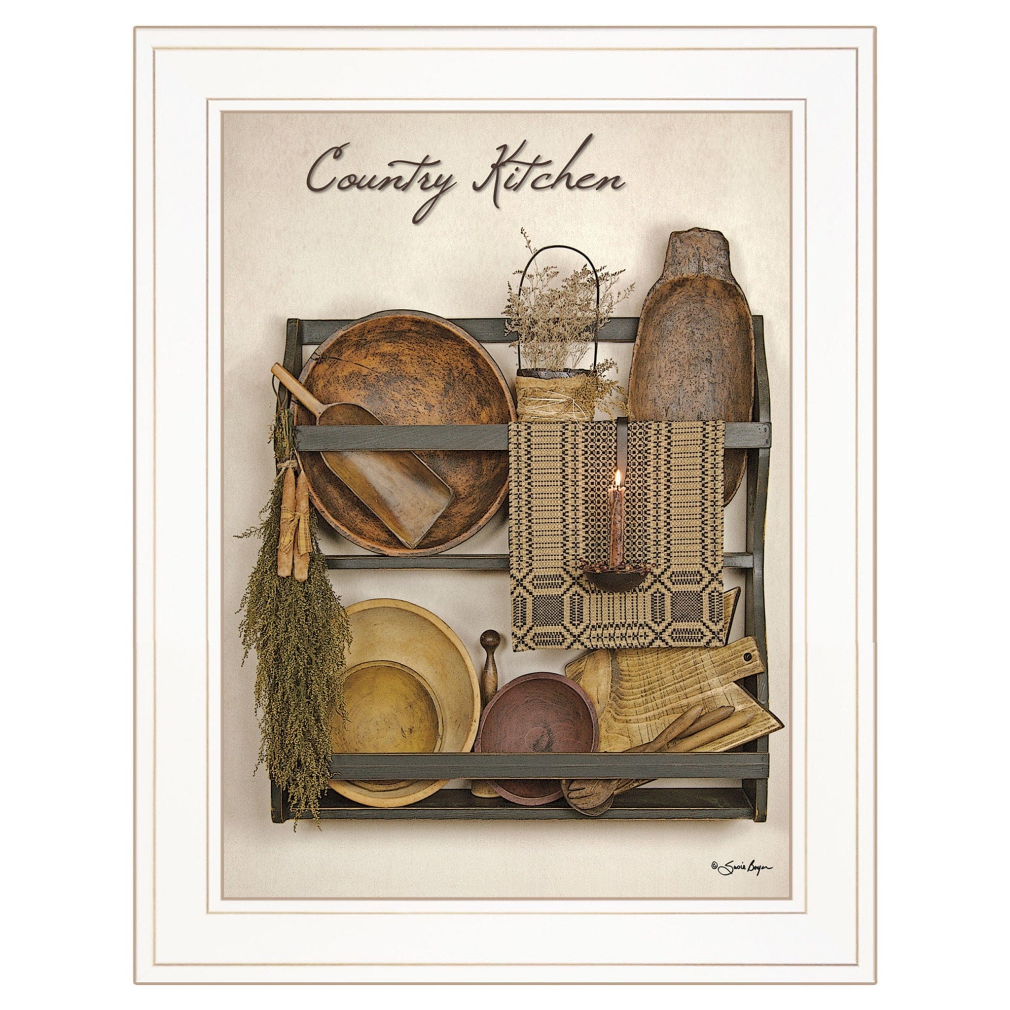 Country Kitchen 12 White Framed Print Kitchen Wall Art - Homeroots