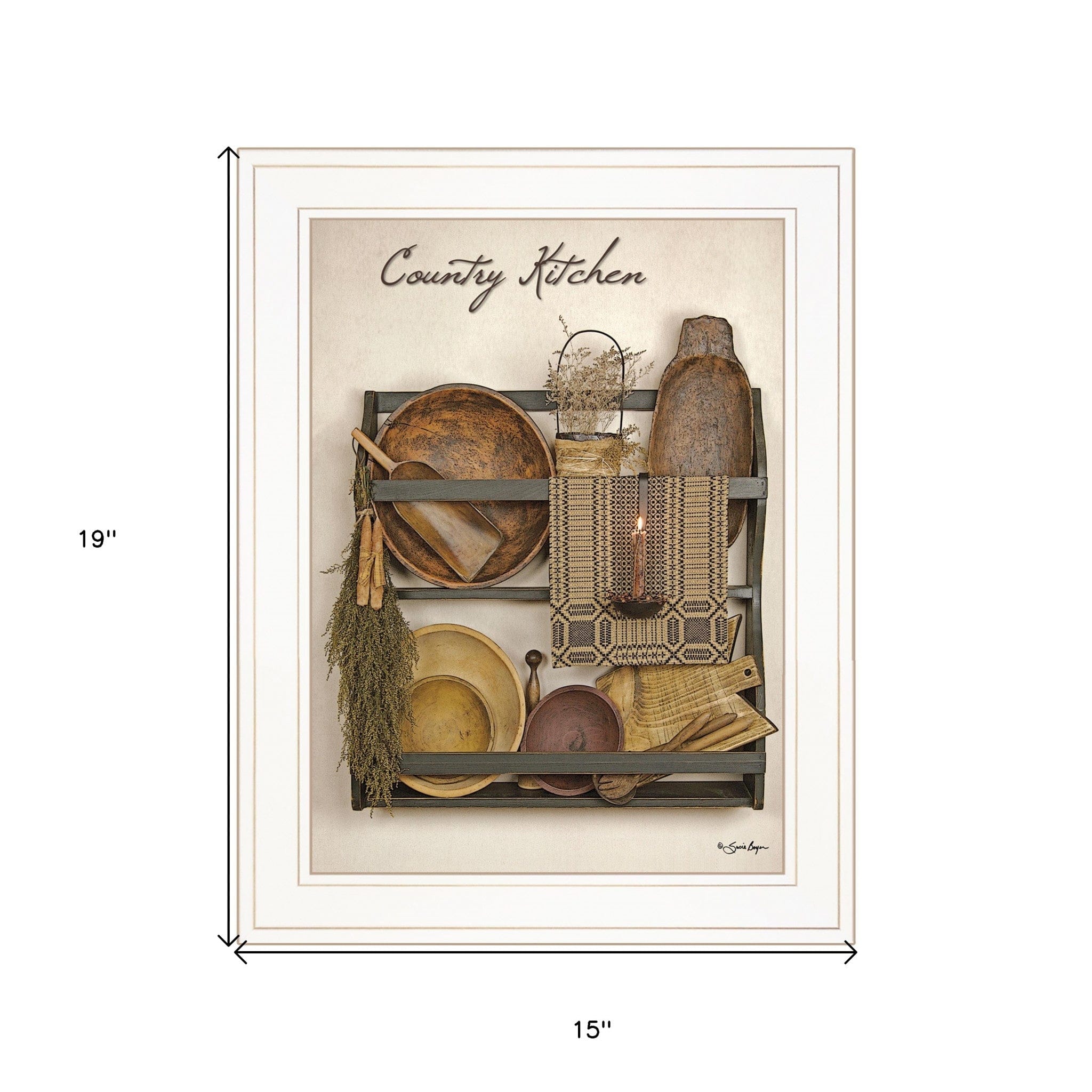 Country Kitchen 12 White Framed Print Kitchen Wall Art - Homeroots