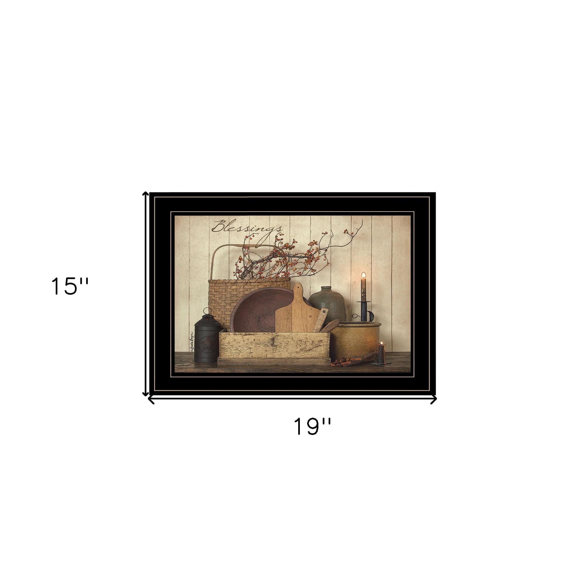 Count your Blessing 2 Black Framed Print Wall Art - Homeroots