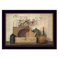 Count your Blessing 3 Black Framed Print Wall Art - Homeroots