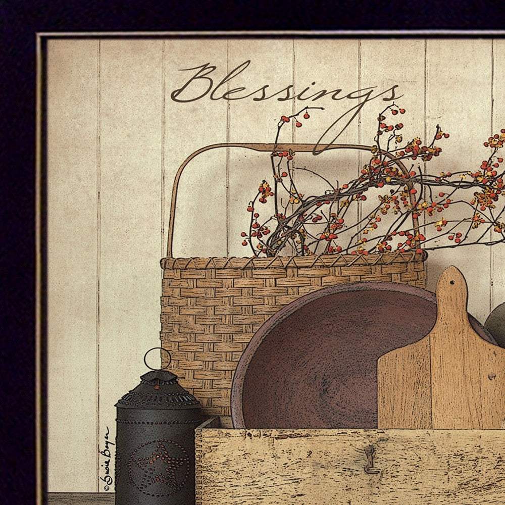 Count your Blessing 3 Black Framed Print Wall Art - Homeroots - Flyclothing LLC