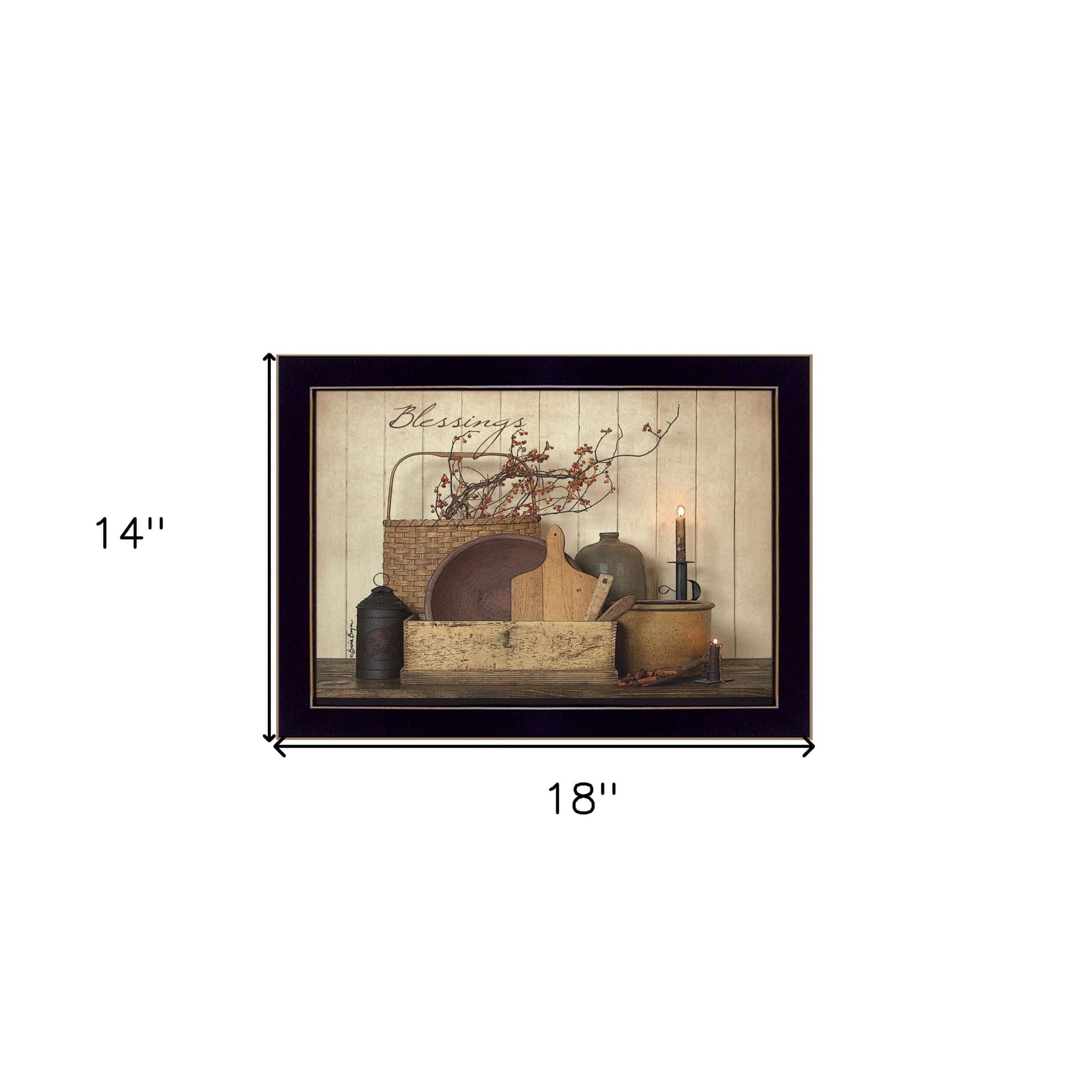 Count your Blessing 3 Black Framed Print Wall Art - Homeroots