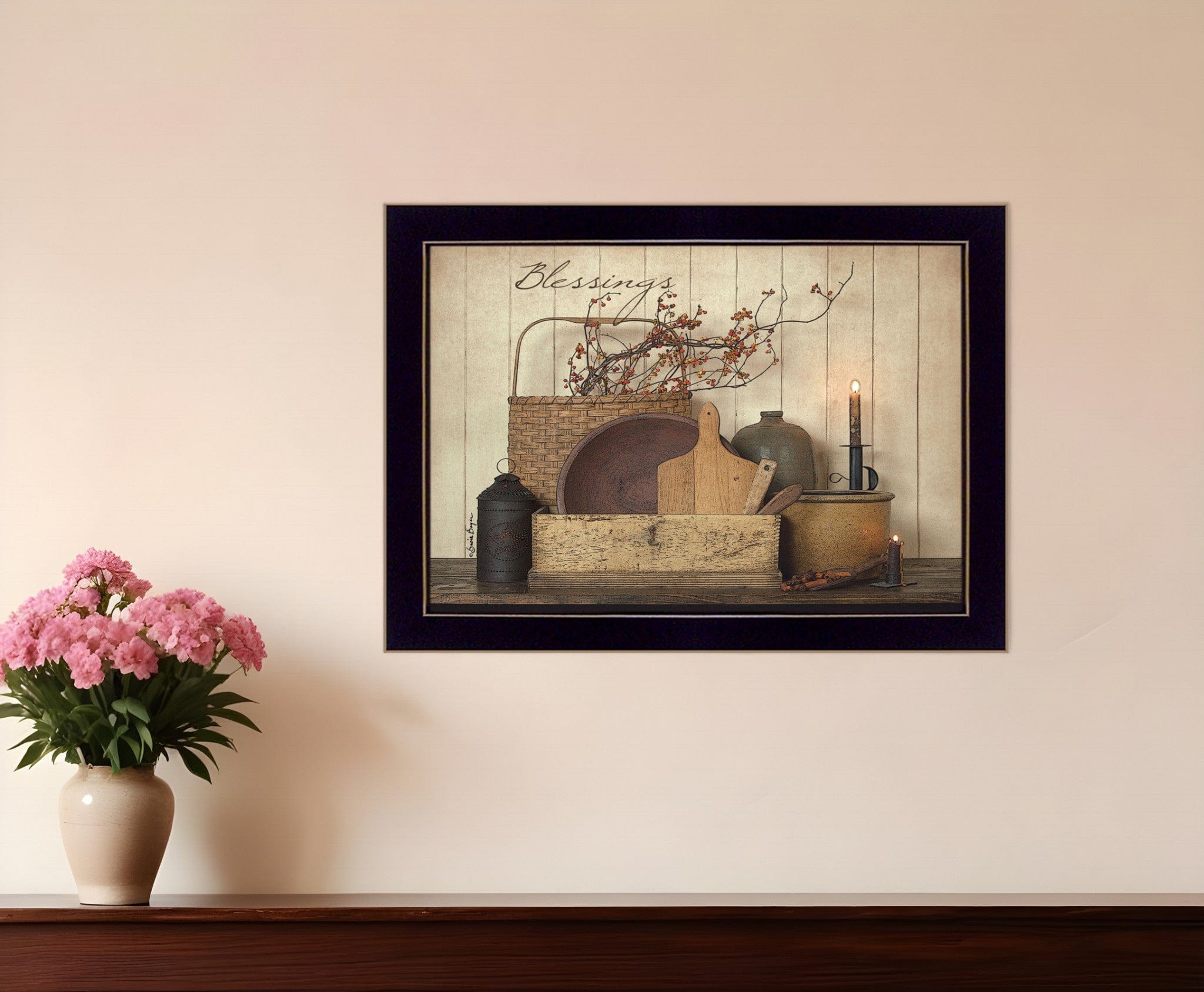 Count your Blessing 3 Black Framed Print Wall Art - Homeroots