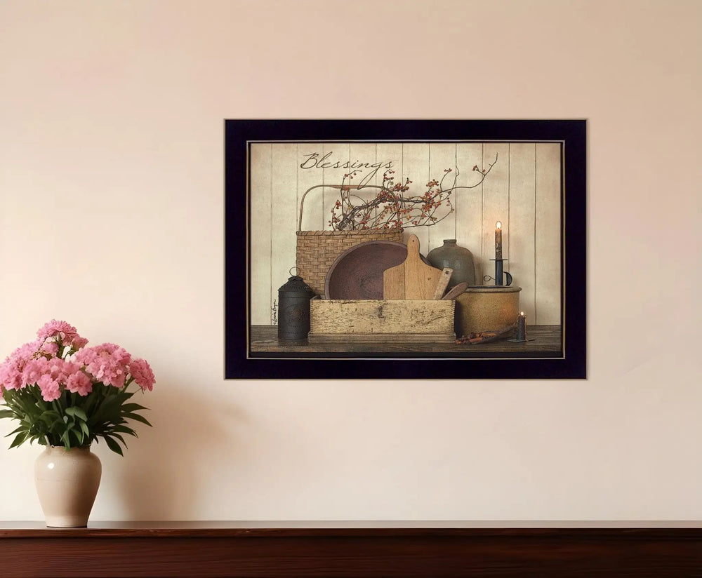 Count your Blessing 3 Black Framed Print Wall Art - Homeroots