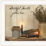 Grateful Hearts 1 White Framed Print Kitchen Wall Art - Homeroots - Flyclothing LLC