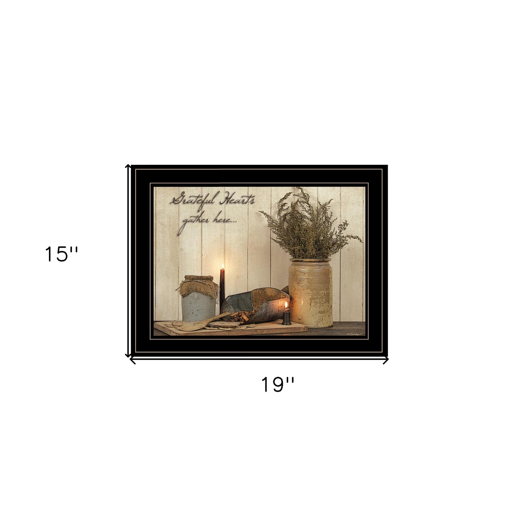 Grateful Hearts 2 Black Framed Print Kitchen Wall Art - Homeroots