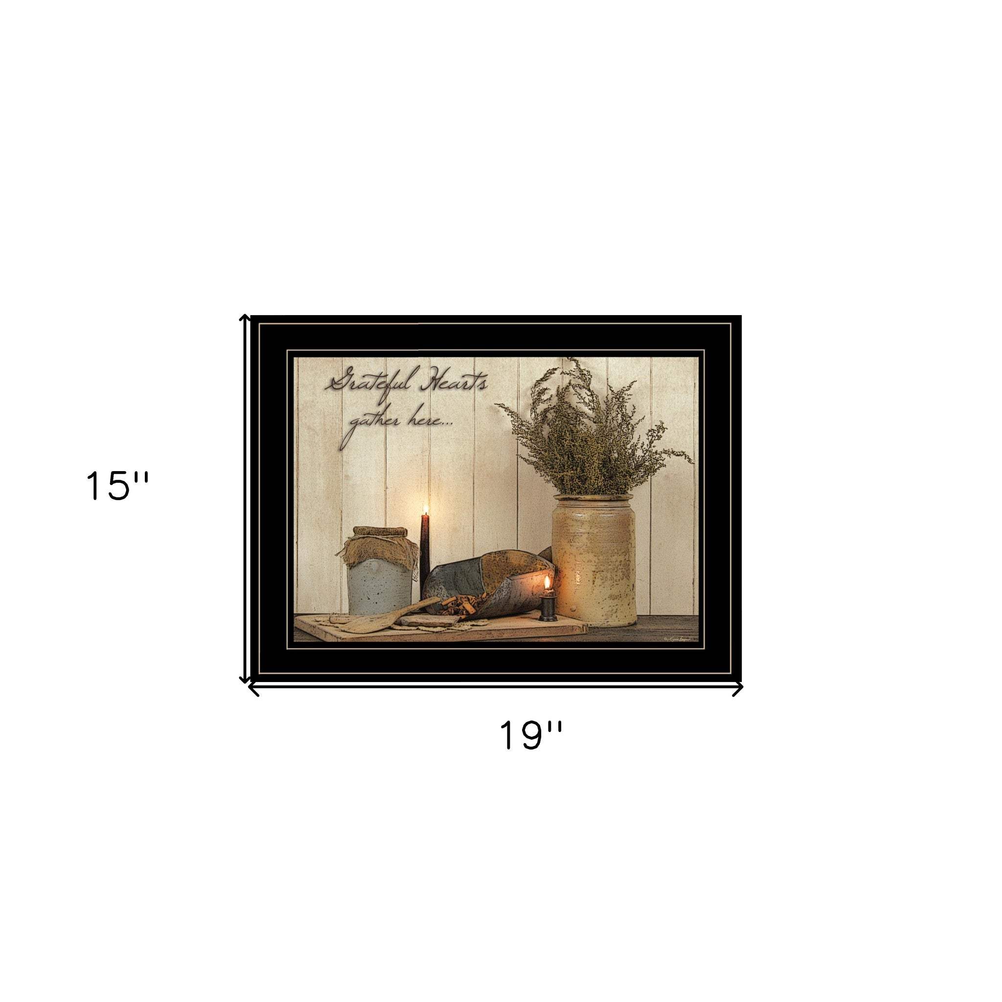 Grateful Hearts 2 Black Framed Print Kitchen Wall Art - Homeroots - Flyclothing LLC