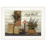 Simply Blessed 1 White Framed Print Kitchen Wall Art - Homeroots