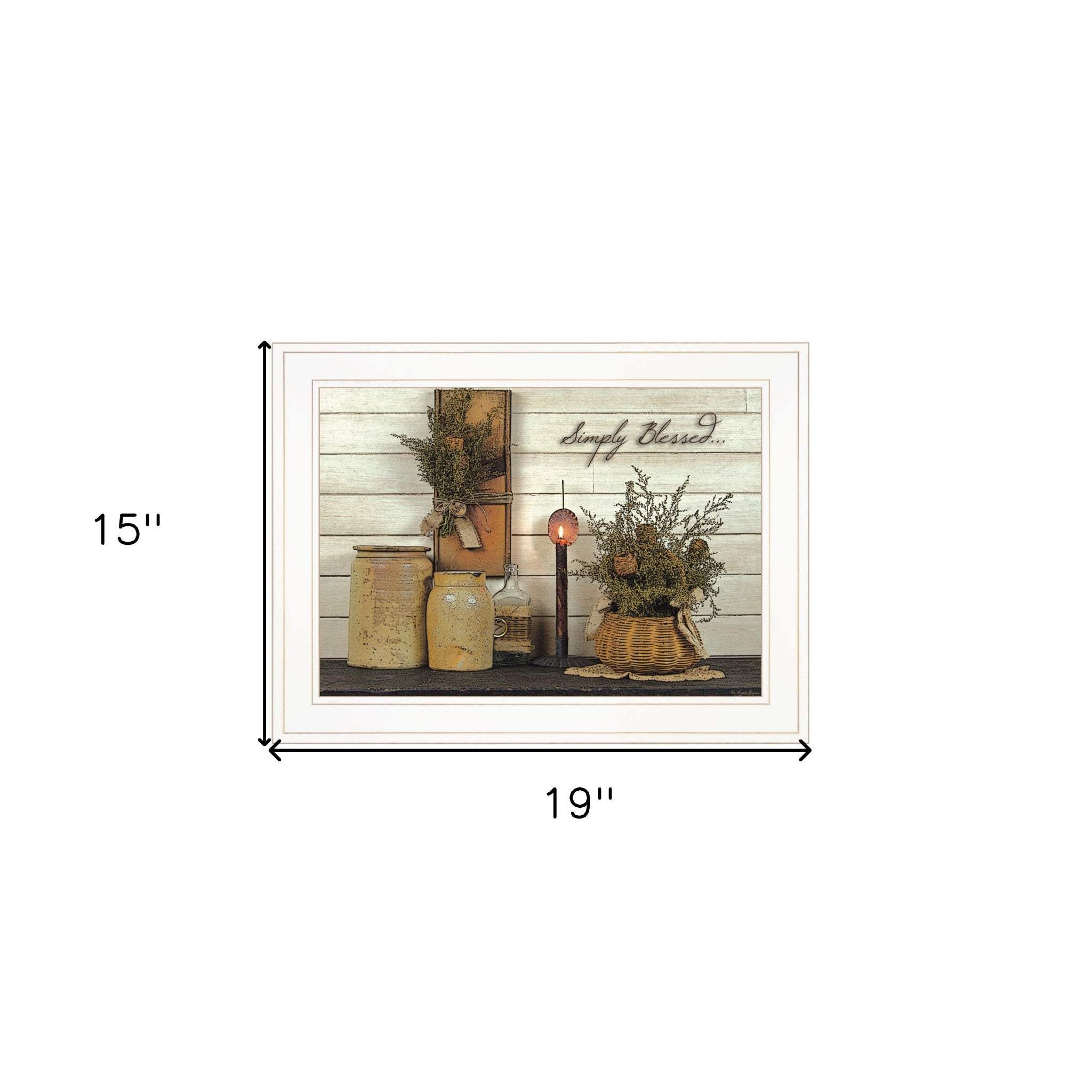Simply Blessed 1 White Framed Print Kitchen Wall Art - Homeroots - Flyclothing LLC