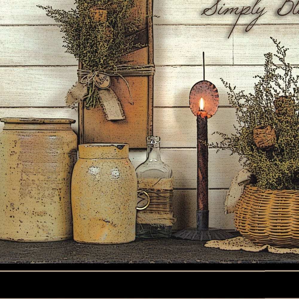 Simply Blessed Black Framed Print Kitchen Wall Art - Homeroots - Flyclothing LLC