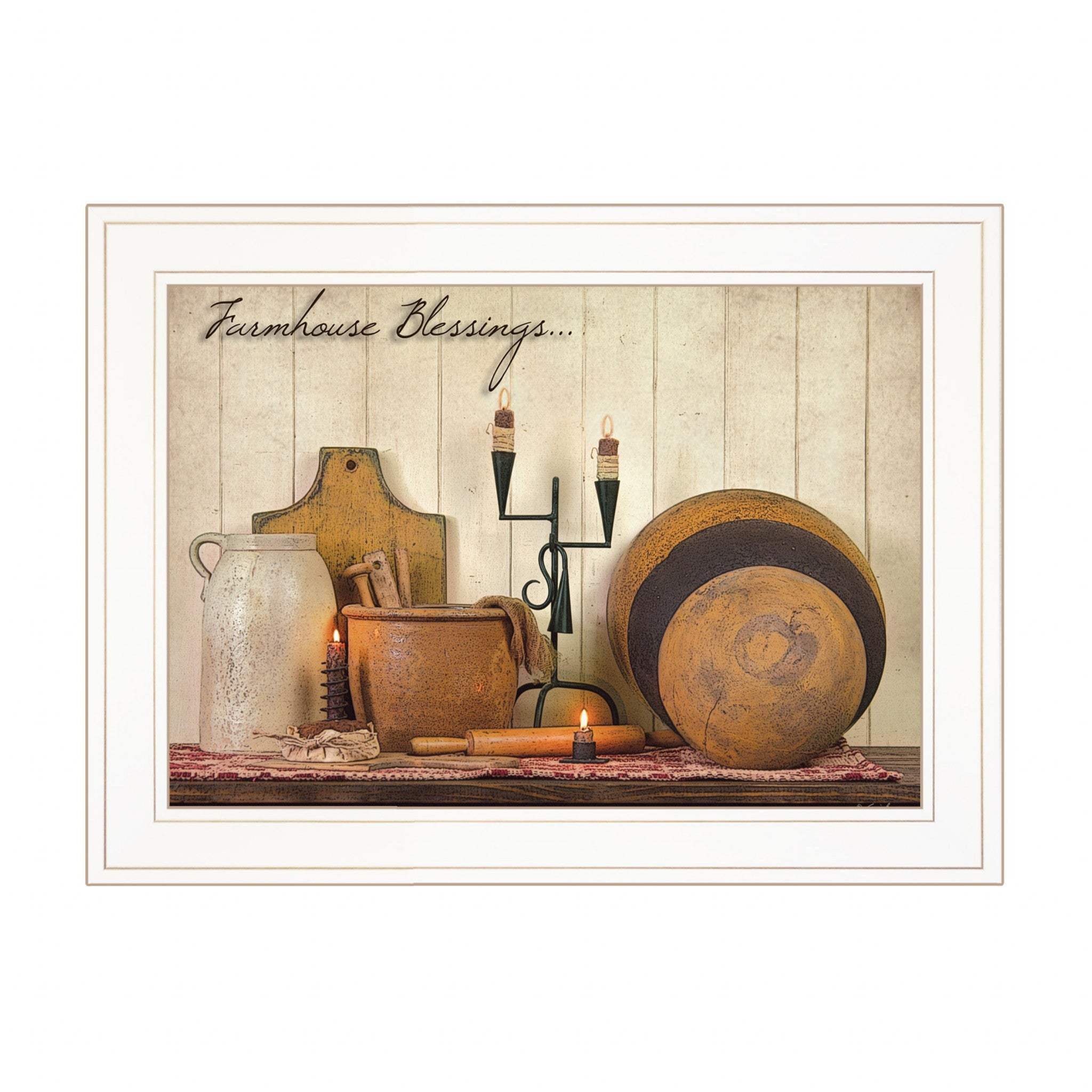 Farmhouse Blessings 2 White Framed Print Kitchen Wall Art - Homeroots - Flyclothing LLC