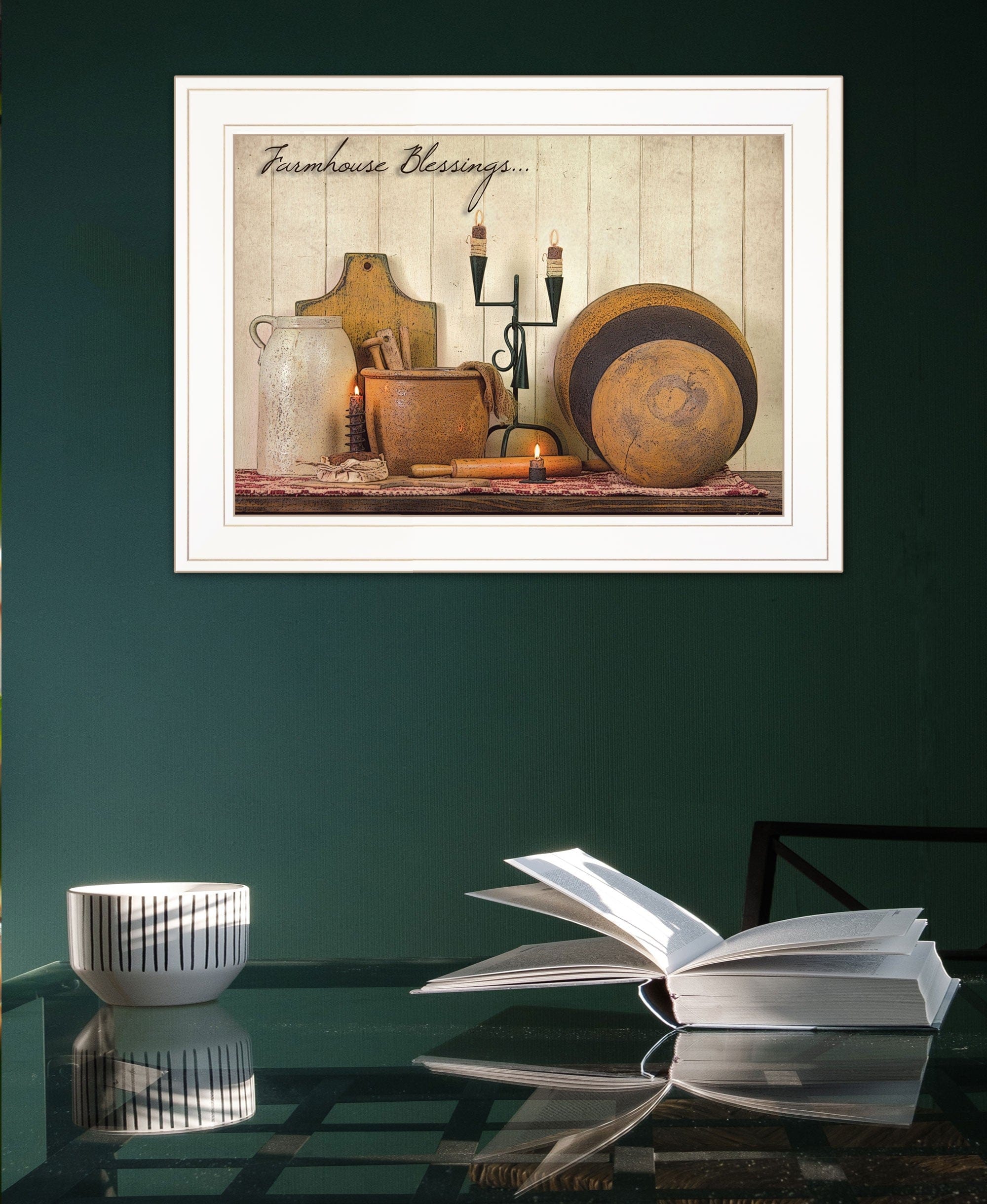 Farmhouse Blessings 2 White Framed Print Kitchen Wall Art - Homeroots